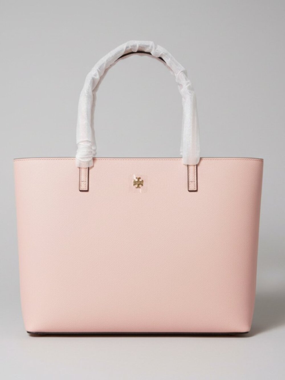 Tory Burch Pink Saffiano Leather Tote Bag Gold Logo — Dust Bag Included